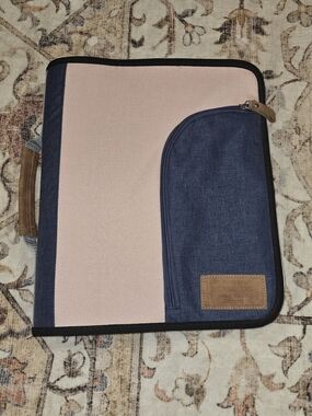 Renwick Organizer Folio in Pink and Navy